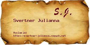 Svertner Julianna névjegykártya